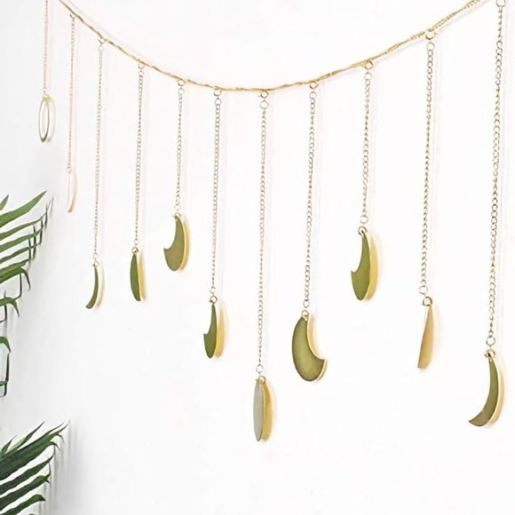 2 PC Boho Style Decor Macrame Moon Wall Hangings Moon Tray SET NEW - Picture 8 of 9